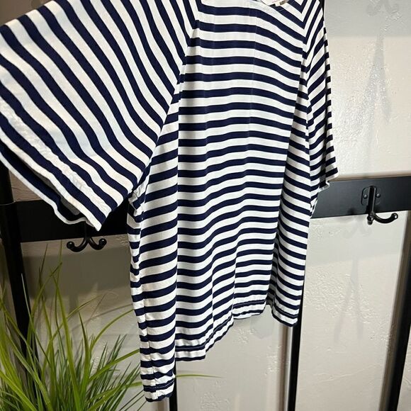 Levi’s blouse blue white stripes oversized size small - Picture 6 of 11